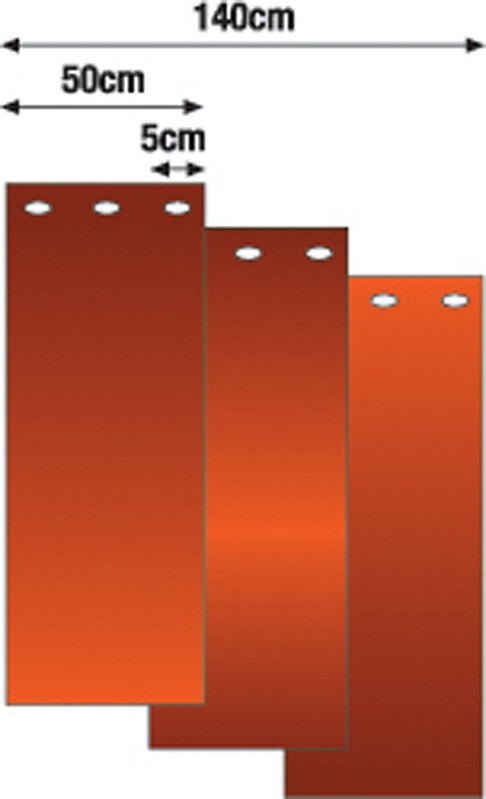 Сварочная полосовая штора 1,8х1,4м (3 шт, тёмно-красная, DIN 9), ESAB