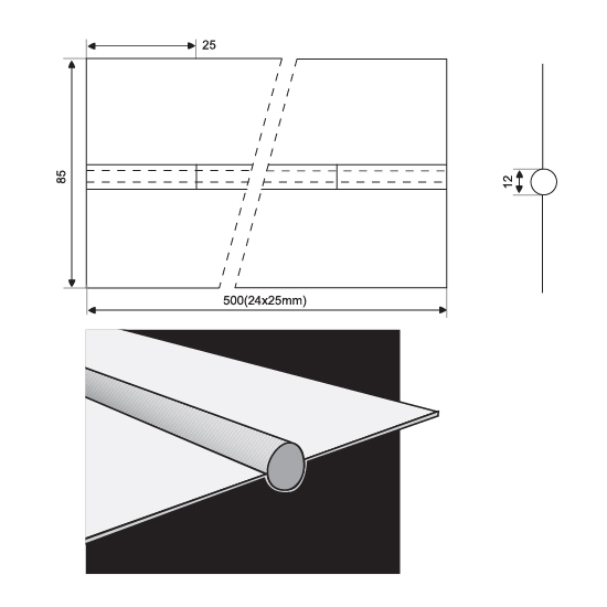 Керамическая подкладка OK Backing Pipe 12 Круглая (L=600 мм, D=12 мм) ESAB (упак. 100 шт)