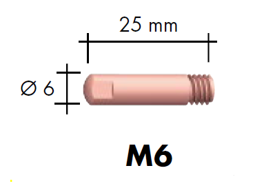 Наконечник контактный E-Cu M6, д.0,8 мм, L=25,0 мм, ABICOR BINZEL